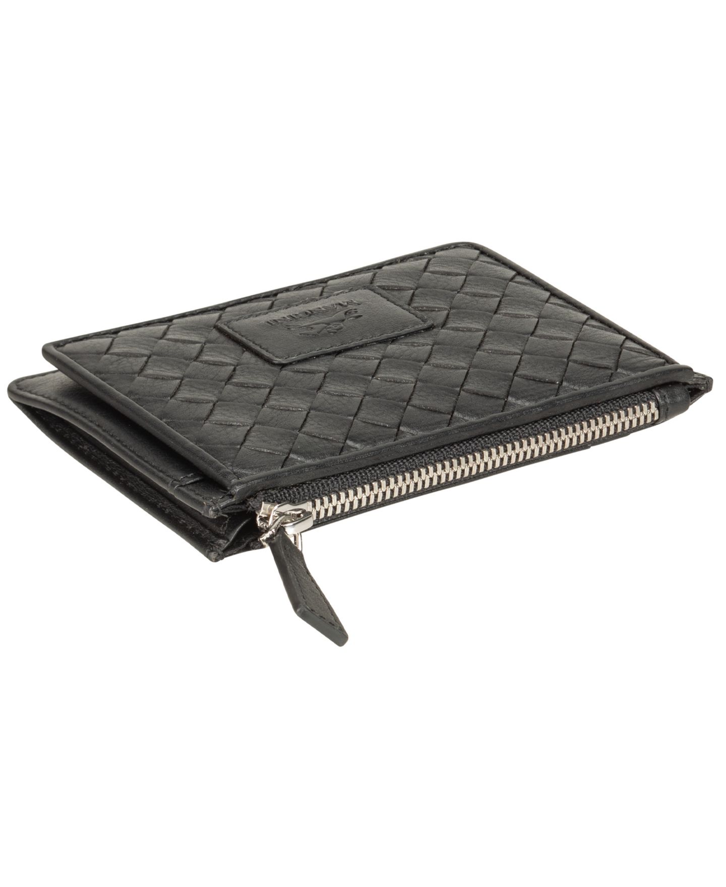 Женская картхолдер-монетница Mancini Basket Weave с RFID-защитой, цвет: Чёрный — фото 7