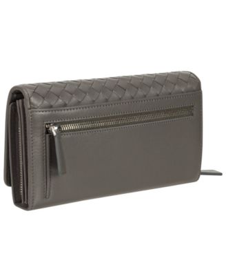 Women's Basket Weave Collection RFID Secure Clutch Wallet