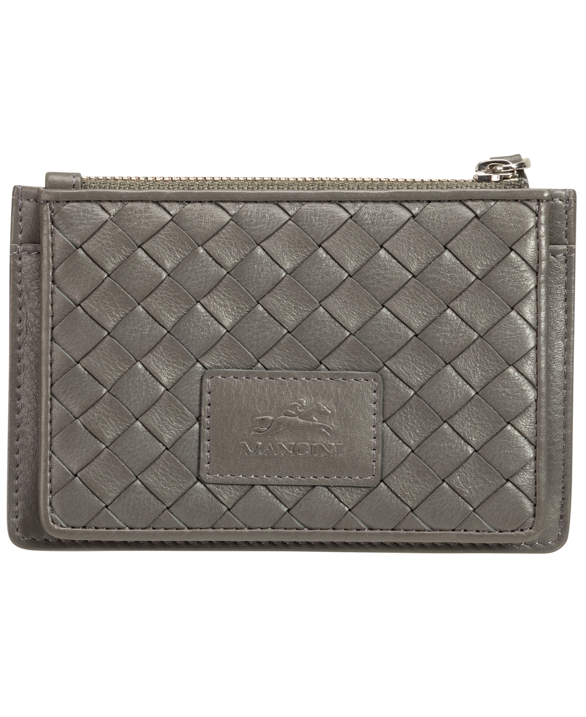Mancini Women's Basket Weave Collection Rfid Secure Card Case and Coin Pocket