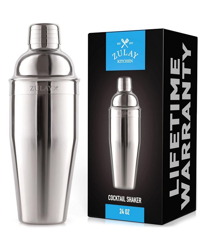 Zulay Kitchen Cocktail Shaker with Built-in Strainer For Bartending Homebars 24oz - Silver & Reviews - Bar & Wine - Macy's
