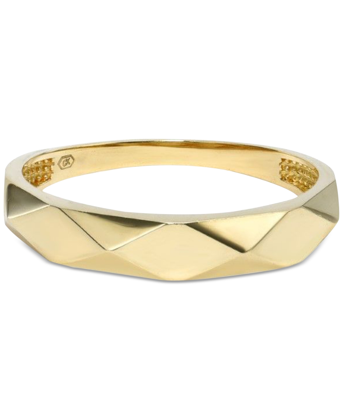 Polished Facet-Look Statement Ring in 14k Gold - Gold