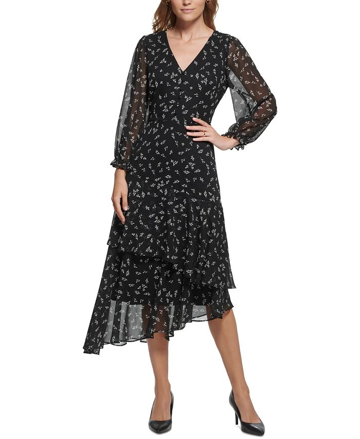 Karl lagerfeld floral wrap dress outlet