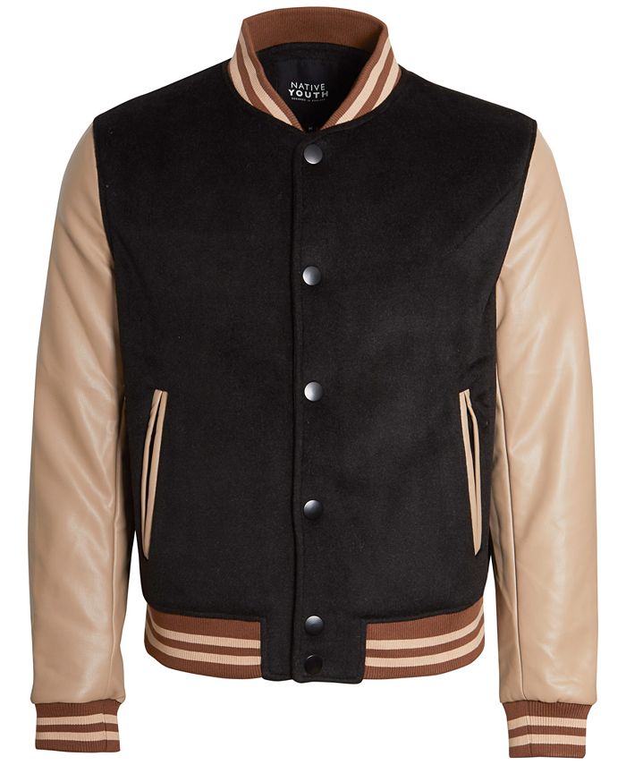 Native Youth Men's MixedMedia Varsity Bomber Jacket Macy's