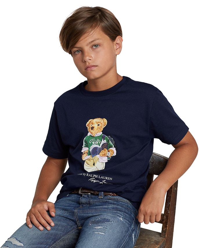 reflejar Negociar en un día festivo Polo Ralph Lauren Big Boys Polo Bear Cotton Jersey T-shirt - Macy's