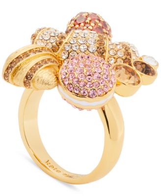 kate spade new york - Gold-Tone Color Cubic Zirconia Patisserie Statement Ring