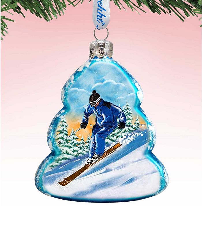 Trish McFerran Skier Encaustic Art Ornament main image 0