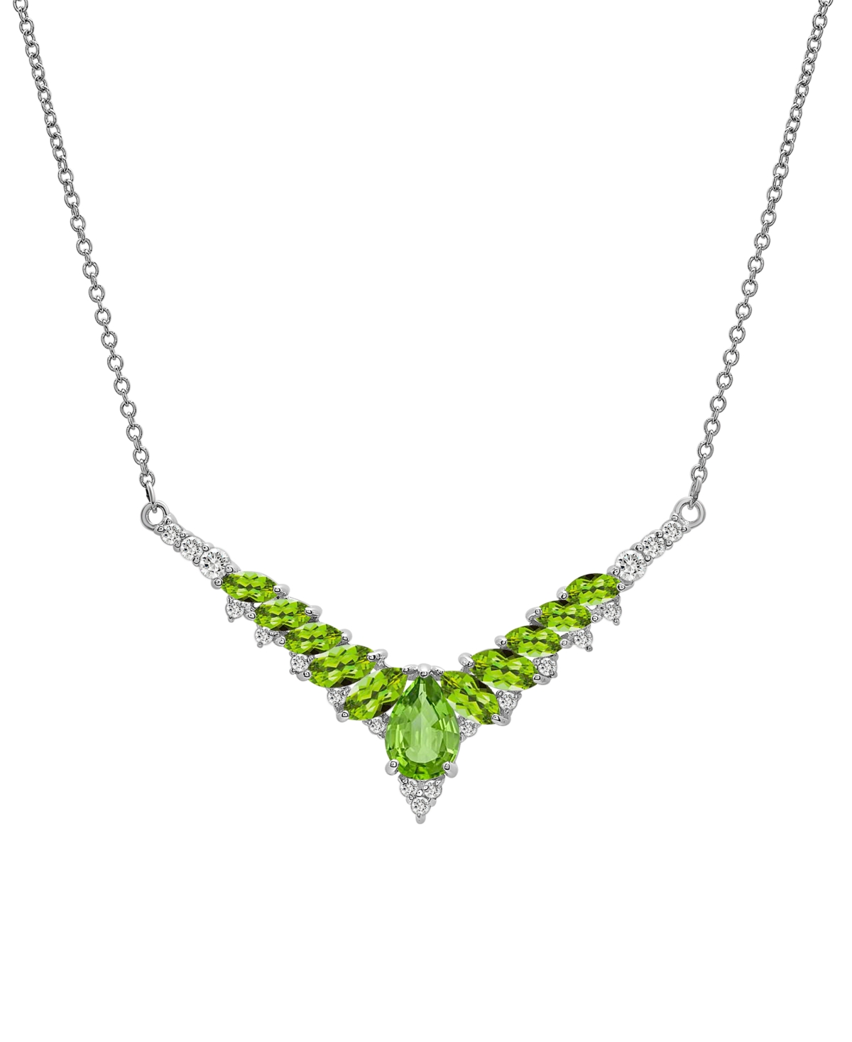 Garnet (2-1/3 ct. t.w.) & White Topaz (3/8 ct. t.w.) V-Shape 17