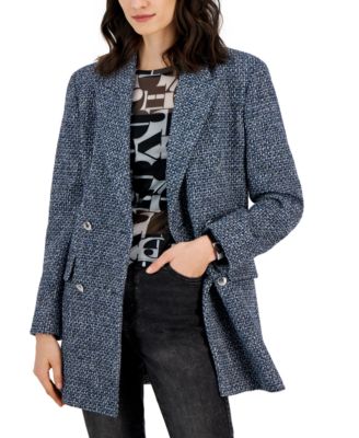 HUGO - Women's Peak-Lapel Double-Breasted Textured Jacket