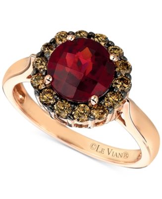 Le Vian® Raspberry Rhodolite (2-1/6 ct. t.w.) & Chocolate Diamond (1/2 ...