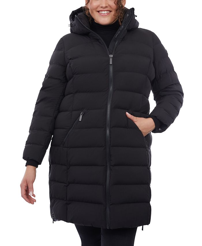 Michael Kors Women's Plus Size Hooded Down Puffer Coat, Created for ...