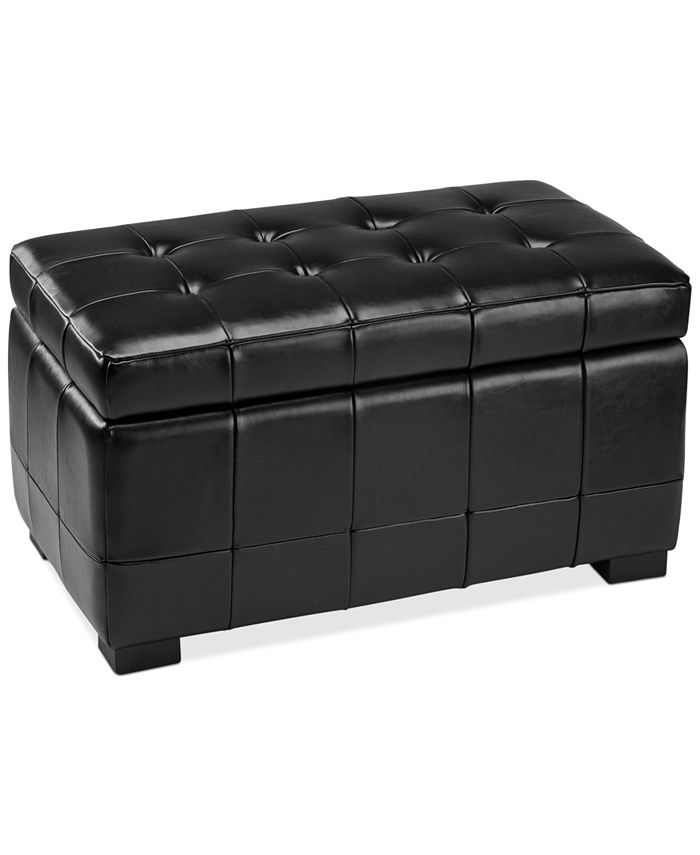 Furniture Benson Leather Storage Ottoman Macy's
