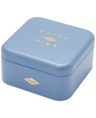 Fossil Women's Ring Watch Two-Hand Rose Gold-Tone Stainless Steel Bracelet Watch, 15mm