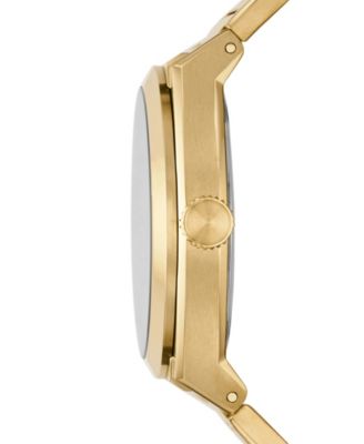 Men's Everett Three-Hand Date Gold-Tone Stainless Steel Bracelet Watch, 42mm