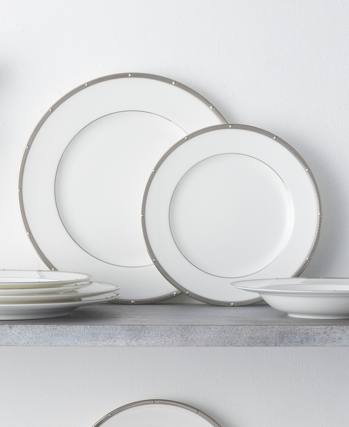 Noritake Rochelle Set, Service For 4 - White and Platinum