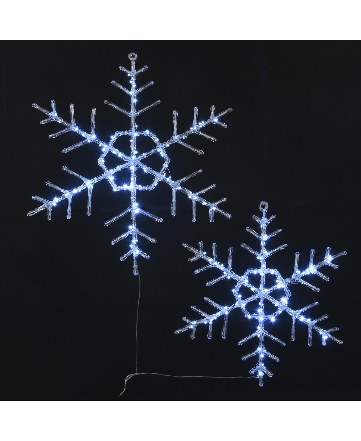 National Tree Company Hexagon Ice Crystal Snowflake Pair with Led Lights