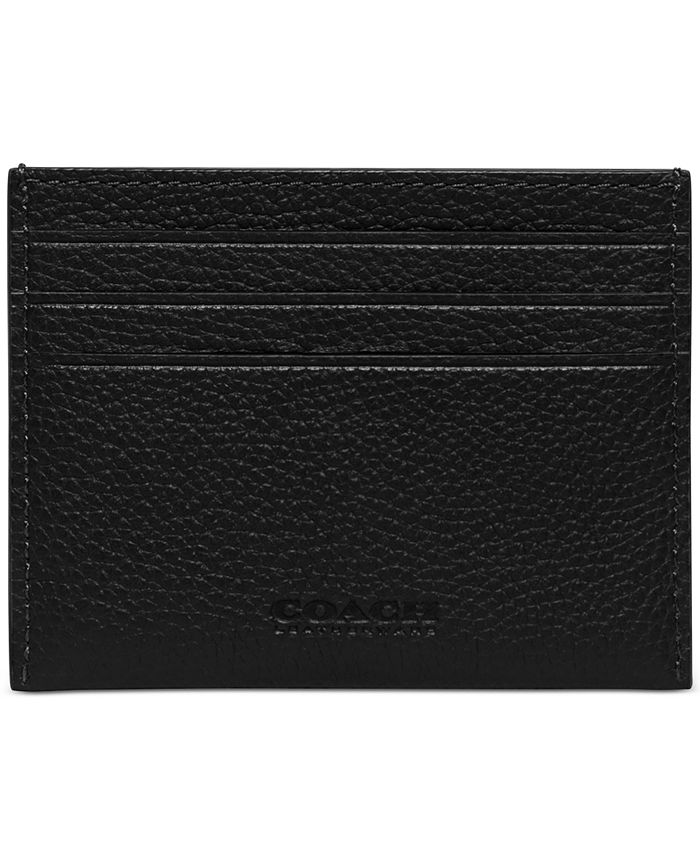 COACH Pebble Leather Flat Card Case - Macy's