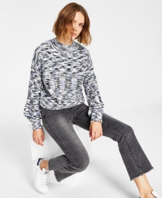 Hippie Rose - Juniors' Chenille Space-Dye Mock-Neck Sweater