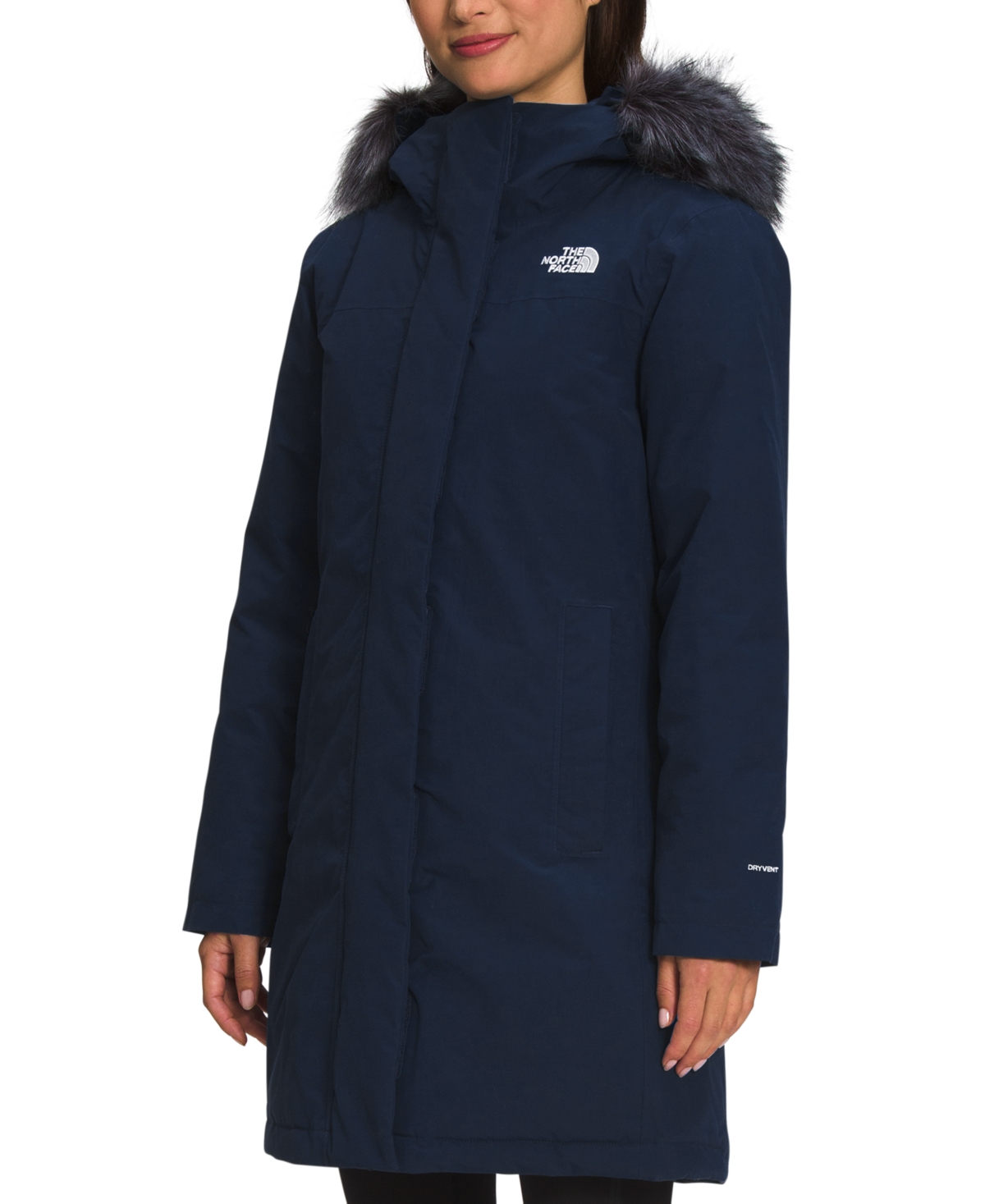 The North Face Women's Arctic Hooded Faux-fur-trim Parka In Blue