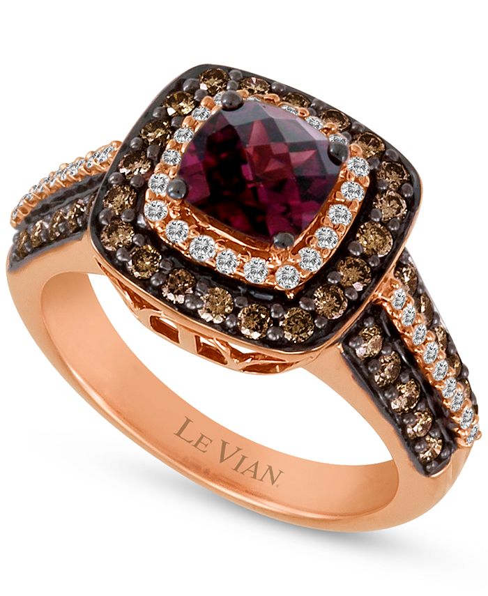 Le Vian Raspberry Rhodolite (7/8 ct. t.w.) & Diamond (3/4 ct. t.w ...