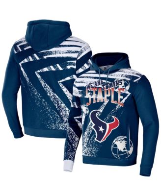 Men's NFL X Staple Navy Houston Texans Team Slogan All Over Print Pullover Hoodie