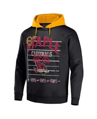 Men's NFL X Staple Black Arizona Cardinals Oversized Gridiron Vintage-Like Wash Pullover Hoodie