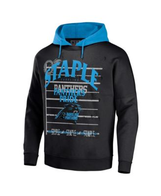 Men's NFL X Staple Black Carolina Panthers Oversized Gridiron Vintage-Like Wash Pullover Hoodie
