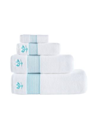 Rope Stripe Border Turkish Cotton Washcloth, 12" x 12" 