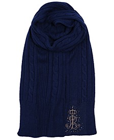 Women's Logo and Stone Cable Scarf