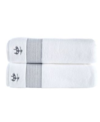 Rope Stripe Border Bath Towels