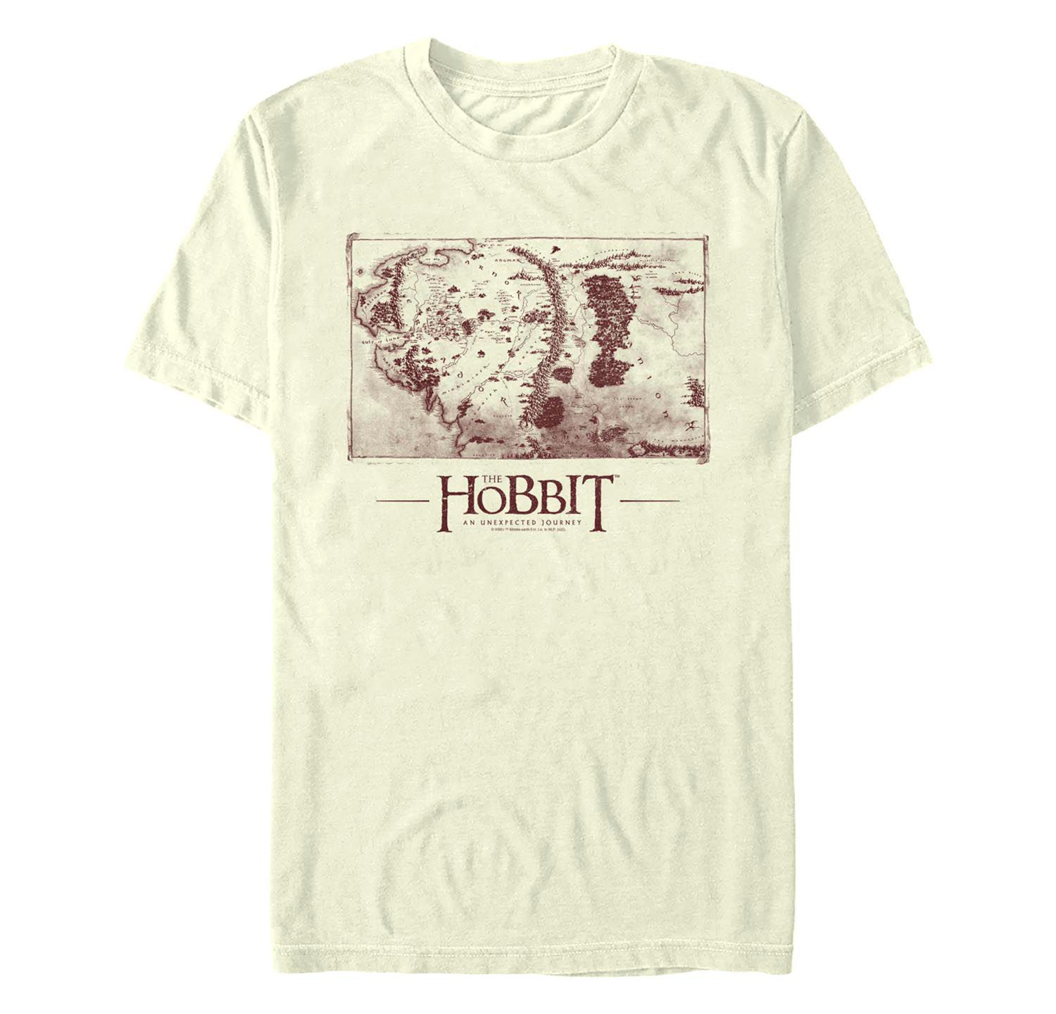 Men's The Hobbit 1 Middle earth Map Short Sleeve T-shirt