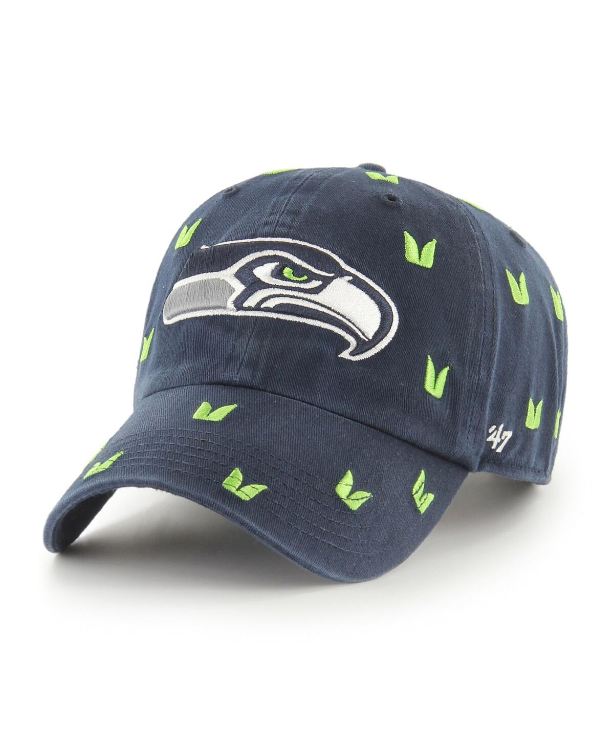 47 Brand Women's '47 College Navy Seattle Seahawks Confetti Clean Up Adjustable Hat