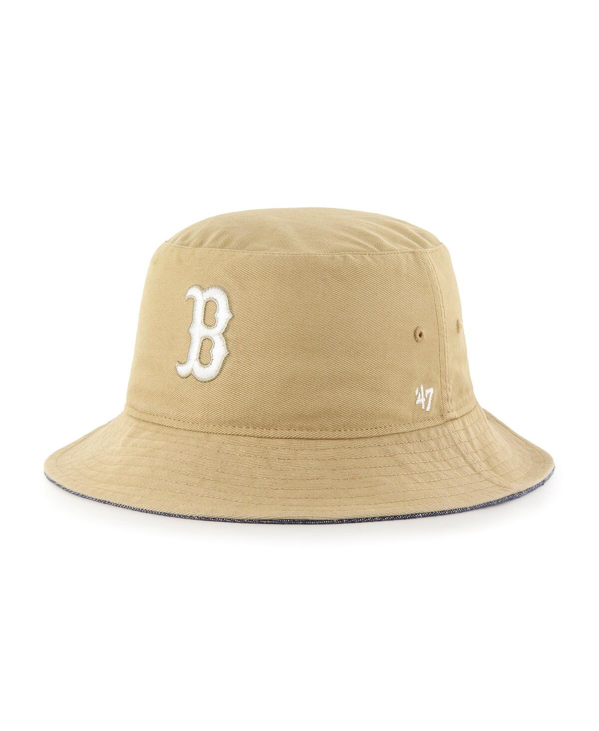 Shop 47 Brand Men's '47 Khaki Boston Red Sox Chambray Ballpark Bucket Hat