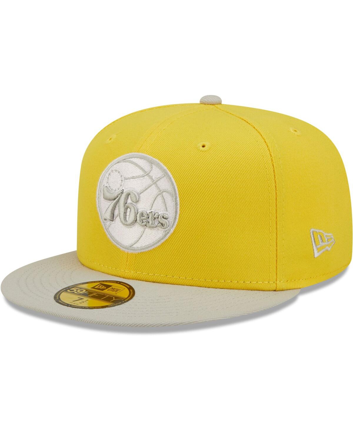 NEW ERA MEN'S NEW ERA YELLOW, GRAY PHILADELPHIA 76ERS COLOR PACK 59FIFTY FITTED HAT