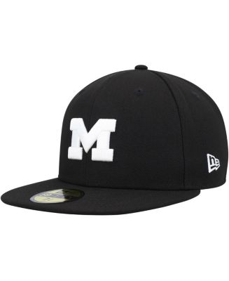 New Era Men's Michigan Wolverines Black and White 59FIFTY Fitted Hat ...