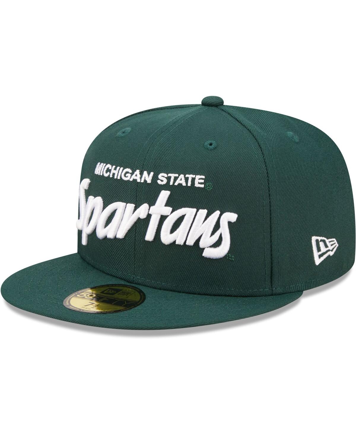 Shop New Era Men's  Green Michigan State Spartans Griswold 59fifty Fitted Hat