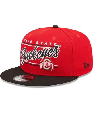 Men's New Era Scarlet Ohio State Buckeyes Team Script 9FIFTY Snapback ...