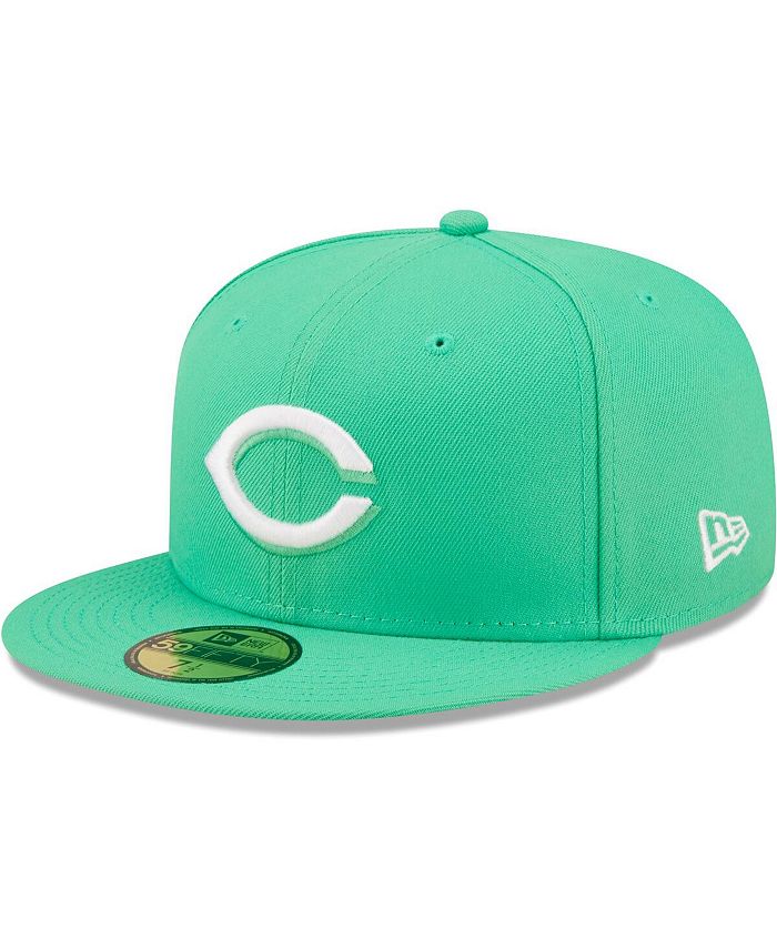 New Era Men's Island Green Logo White Cincinnati Reds 59FIFTY Fitted