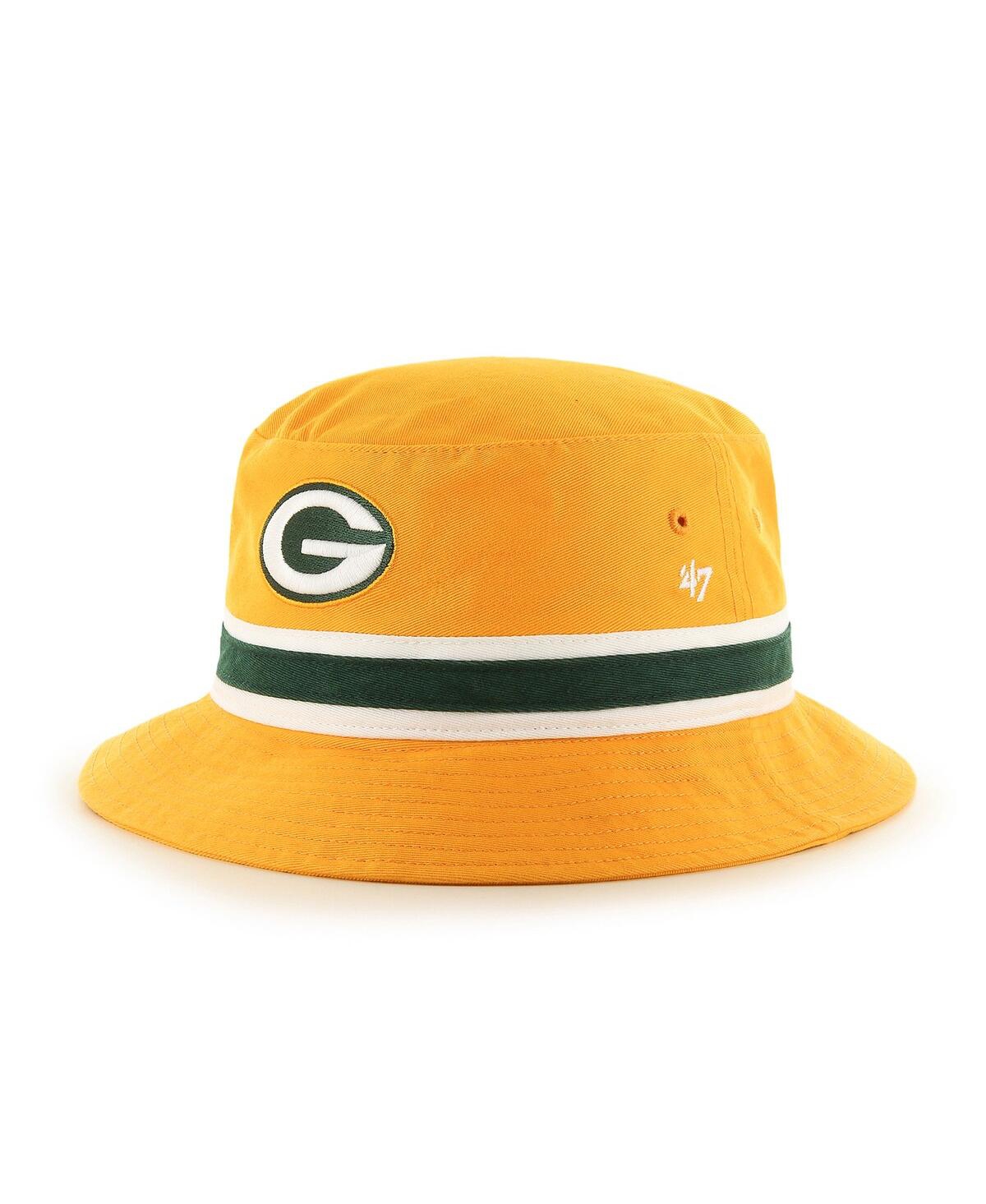 47 Brand Men's ' Gold Green Bay Packers Striped Bucket Hat