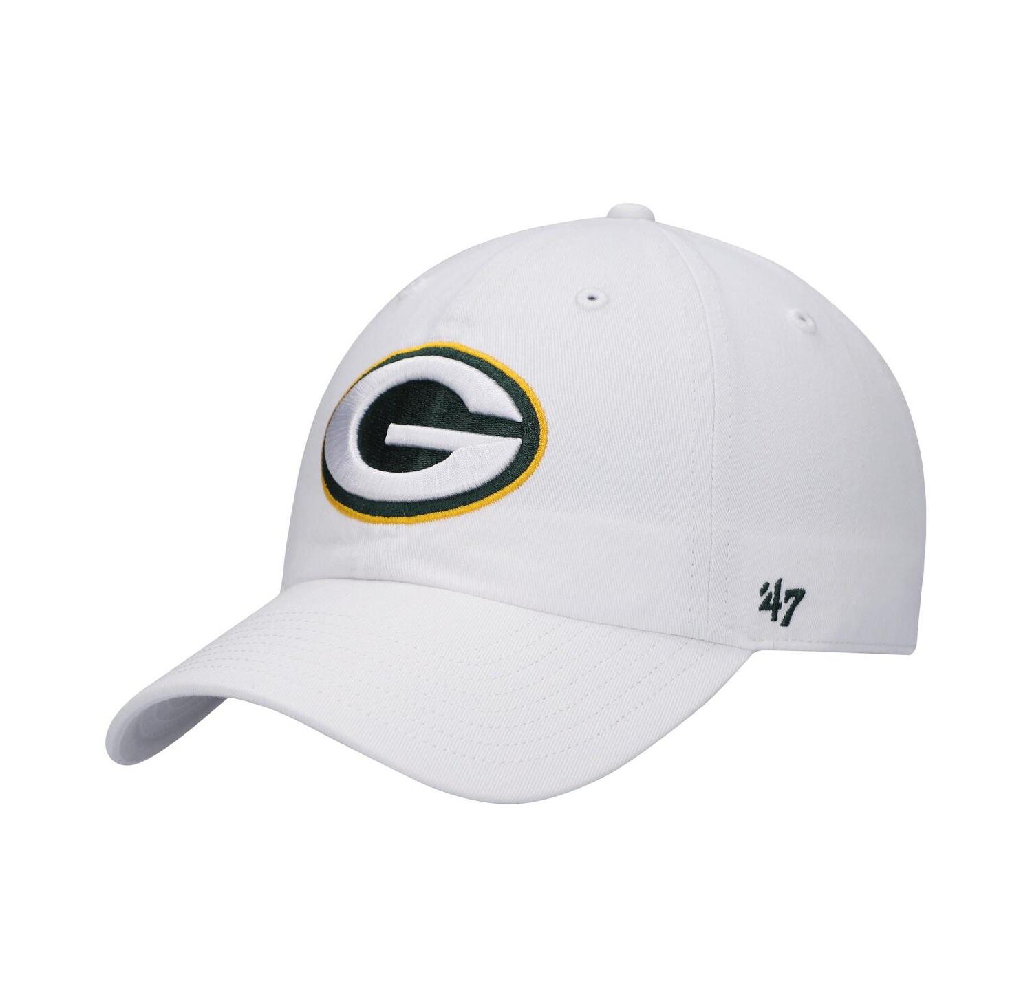 Men's White Green Bay Packers Clean Up Adjustable Hat