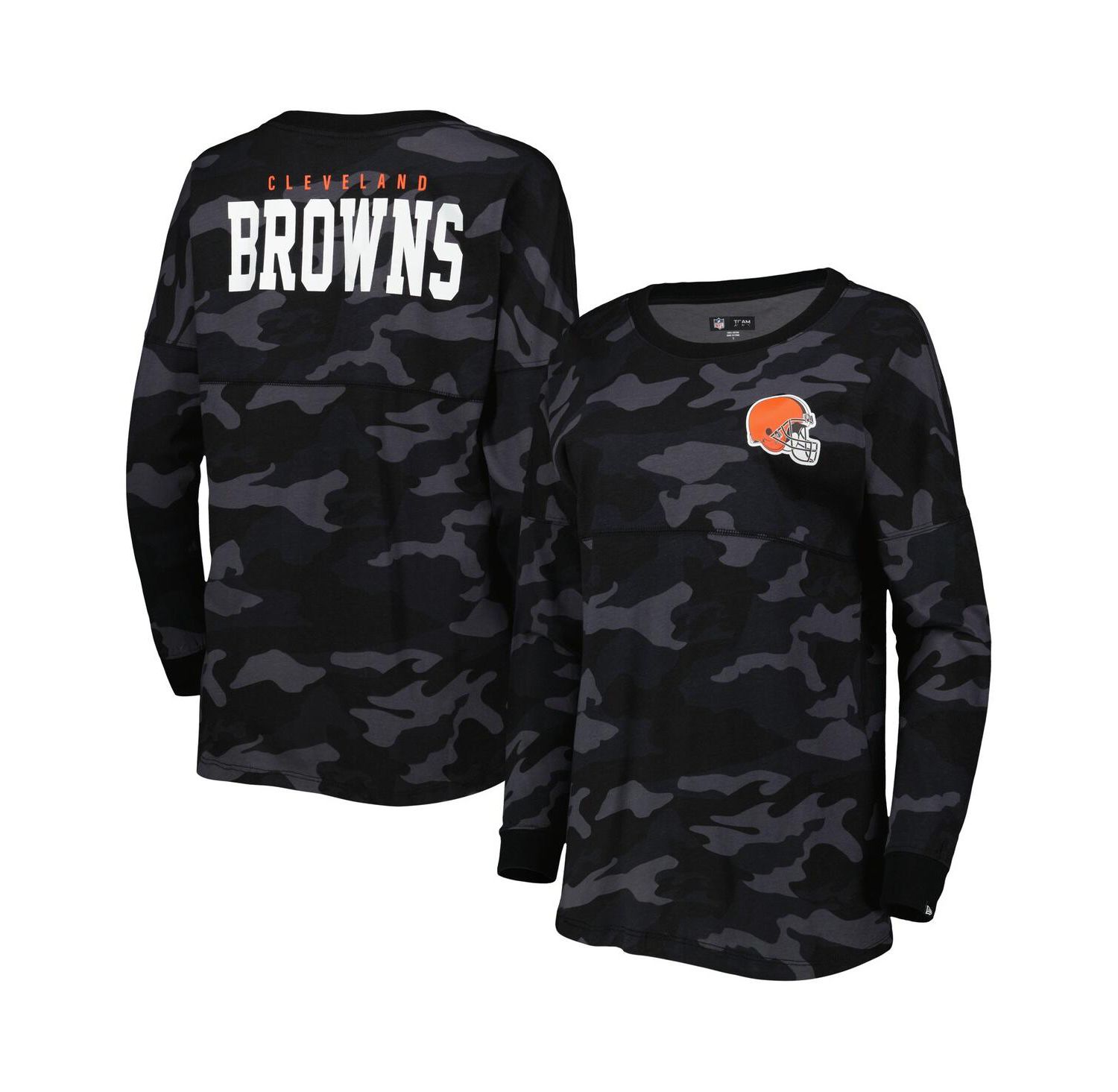 Women's Black Cleveland Browns Camo Long Sleeve T-shirt