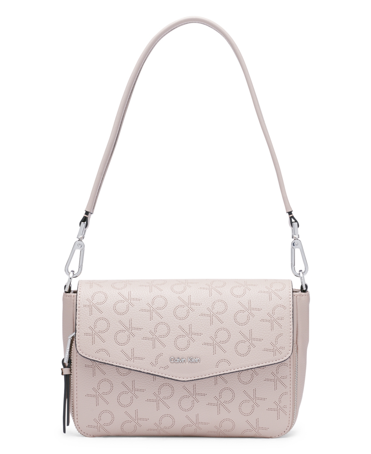Calvin Klein Ava Perforated Signature Flap Shoulder Bag In Goat ModeSens