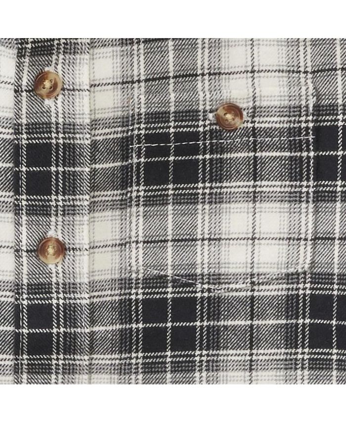 Hope & Henry Men's Brushed Cotton Flannel Shirt - 100% Organic Cotton, Sueded Finish, Faux Tortoiseshell Buttons