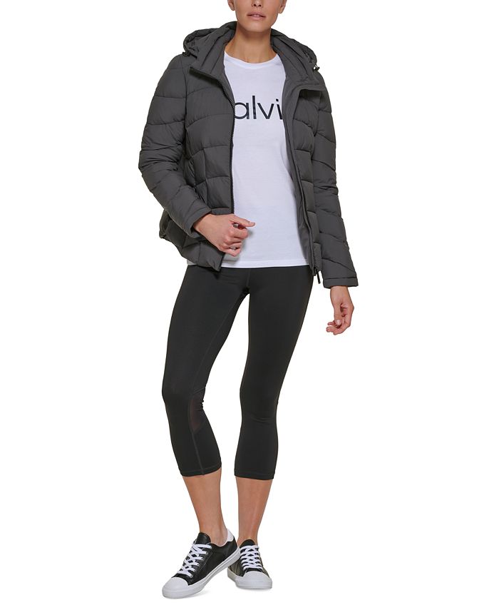 Calvin Klein Women's Petite Hooded Packable Puffer Coat, Created for Macy's Reviews - Coats & Jackets - Petites - Macy's
