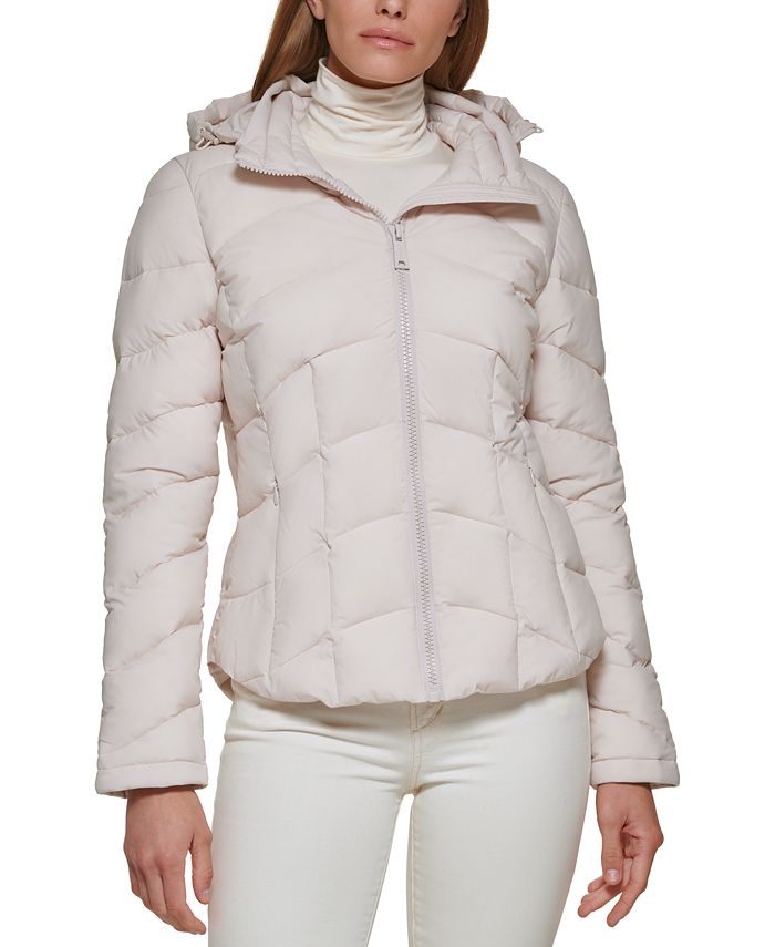 Calvin Klein Women's Hooded Stretch Packable Puffer Coat, Created for