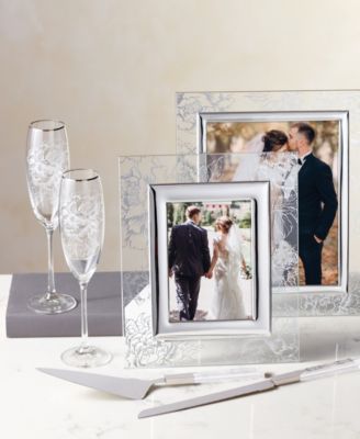 Silver Peony Cake Knife & Server 