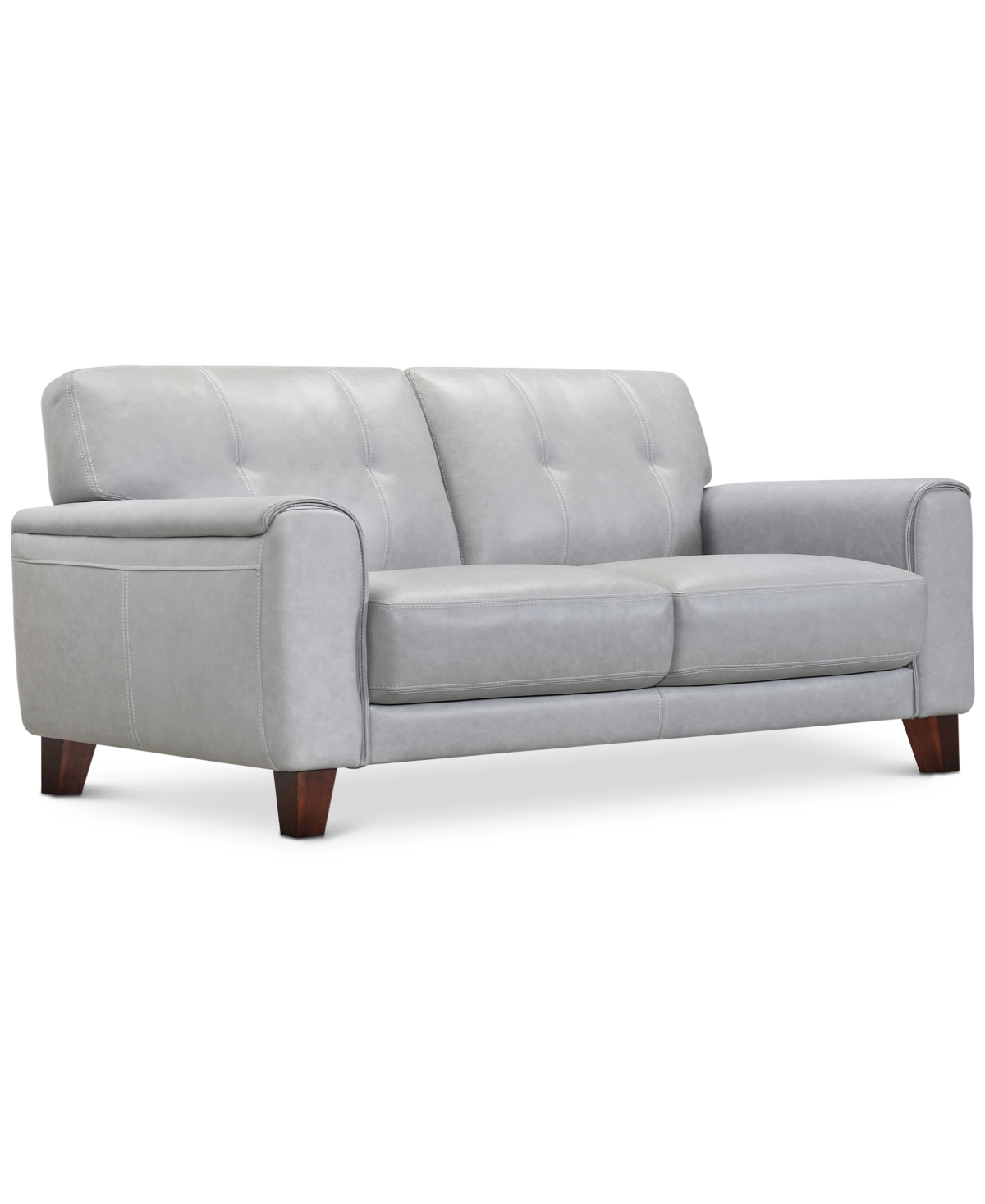 Furniture Ashlinn 81" Tufted Pastel Leather Sofa, Created For Macy's In Grey Mist