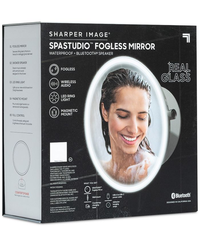 Sharper Image SpaStudio Waterproof Fogless Shower Mirror & Speaker Macy's
