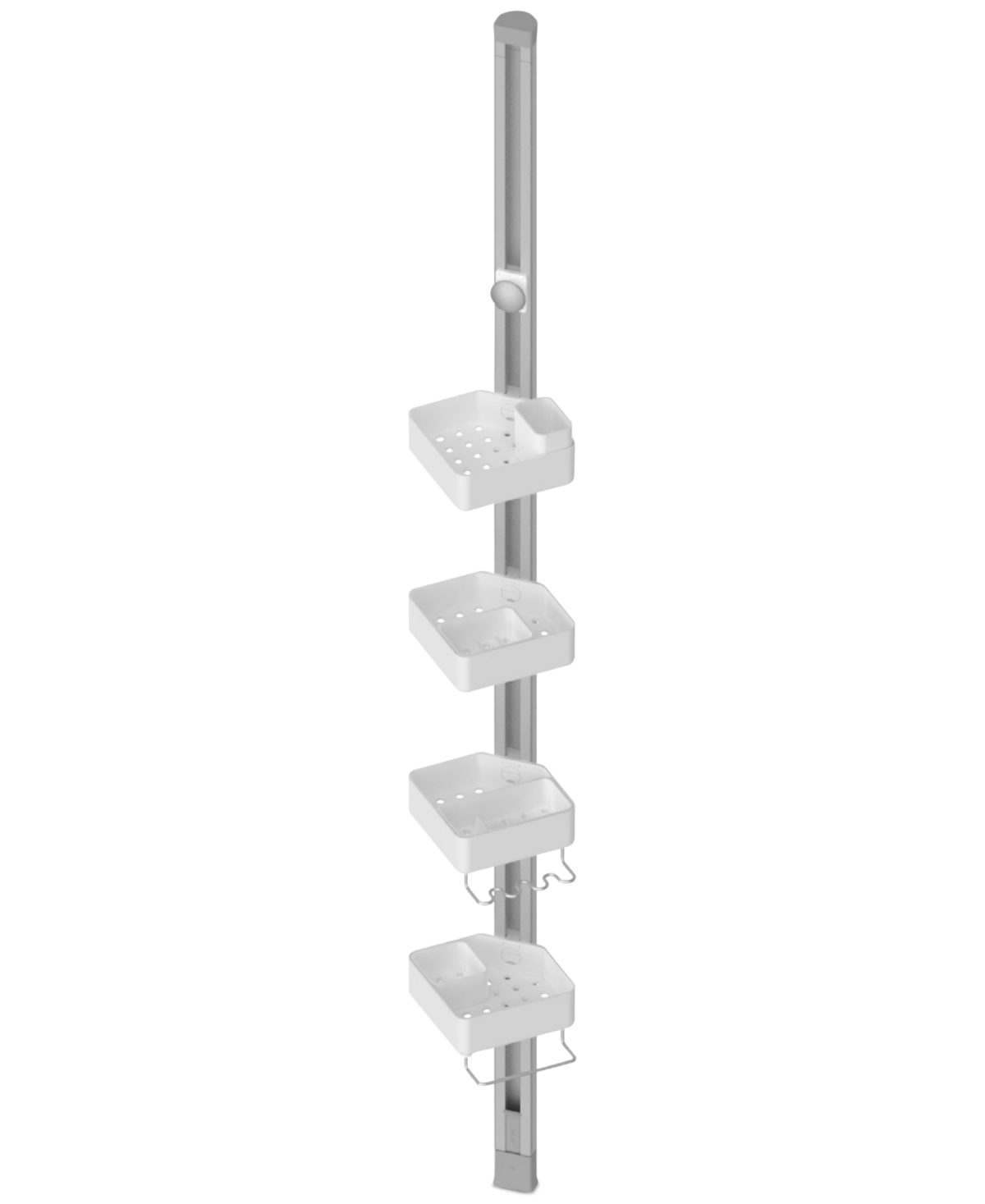 Sharper Image Spastudio Tension-pole 4-tier Shower Caddy In White