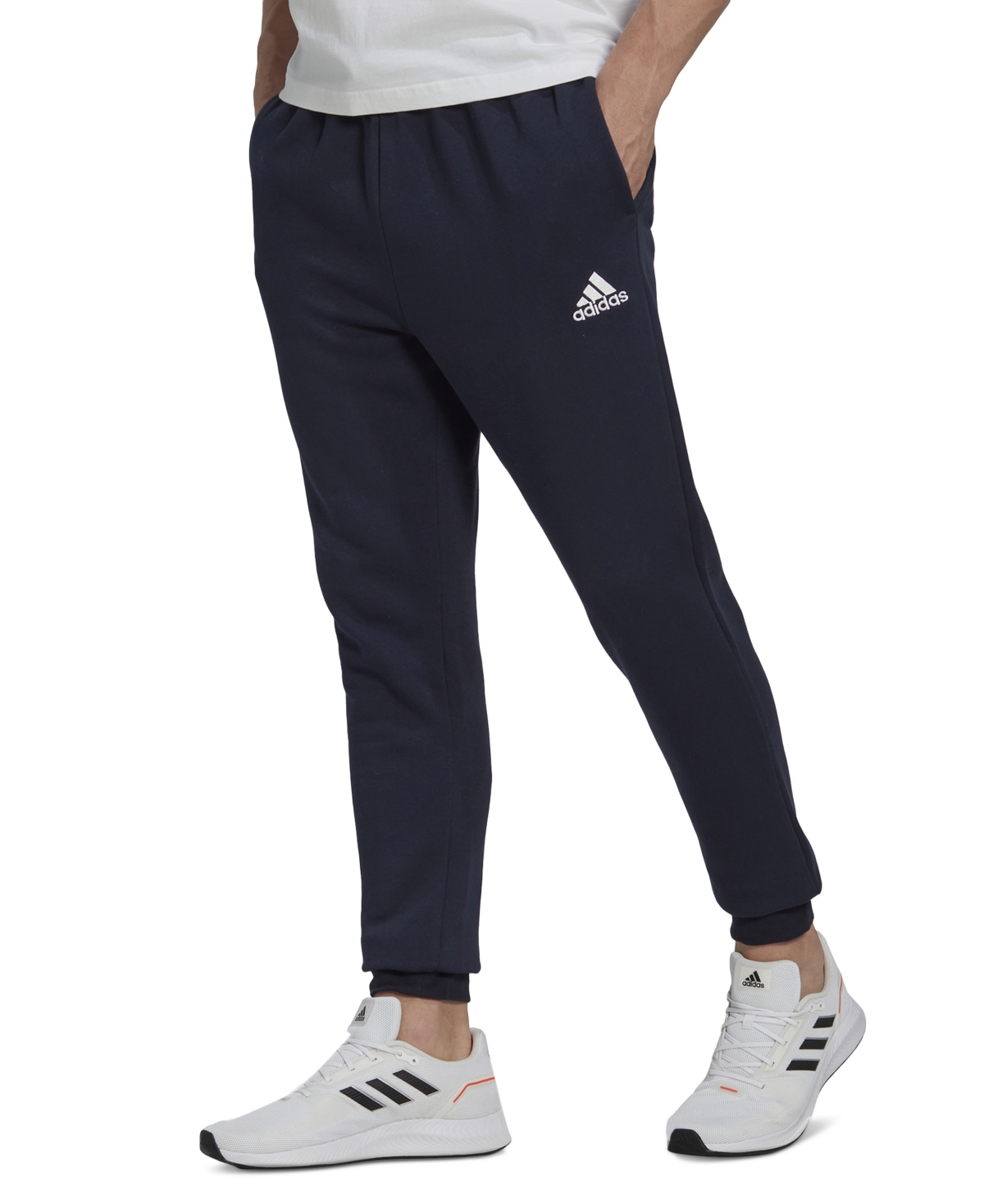 Adidas Originals Men's Cozy Fleece Tapered Leg Mid-rise Jogger Pants In Leg Ink