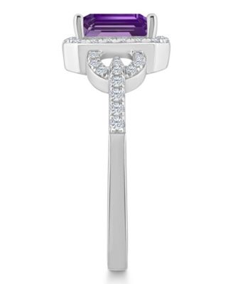 Topaz (1/3 ct. t.w.) Halo Ring in Sterling Silver